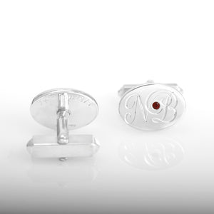 Bespoke Sterling Silver cufflinks NB initial cufflinks handengraved Karin Kraemer jewellery