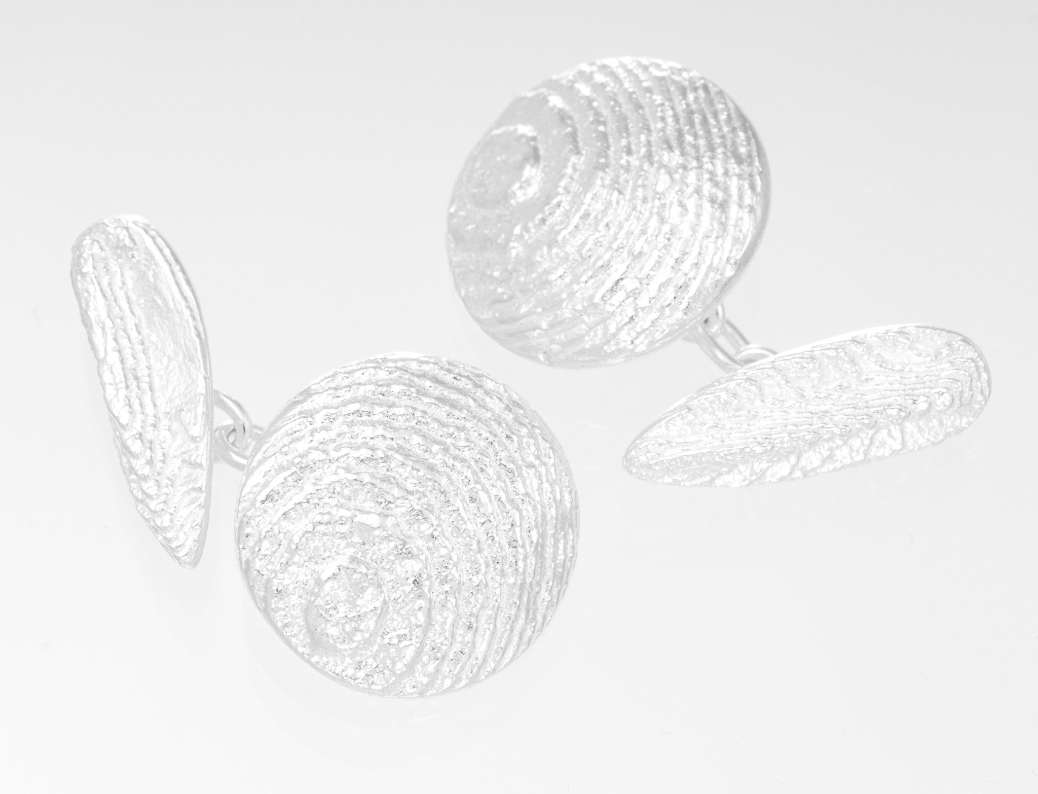 Cufflinks round chain fitting Sterling Silver