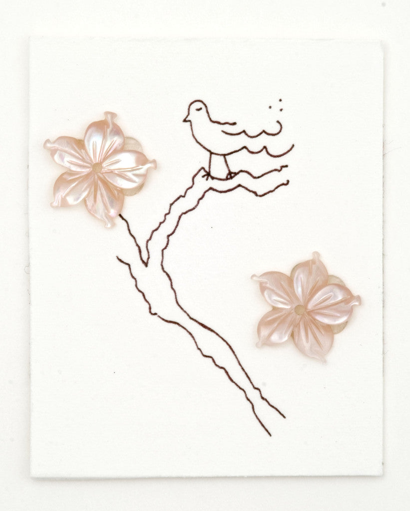 Pink Mother of pearl Flower earrings