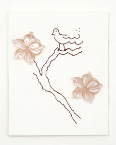 Pink Mother of pearl Flower earrings
