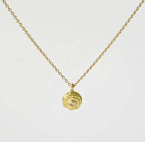Gold and diamond pendant, textured jewellery