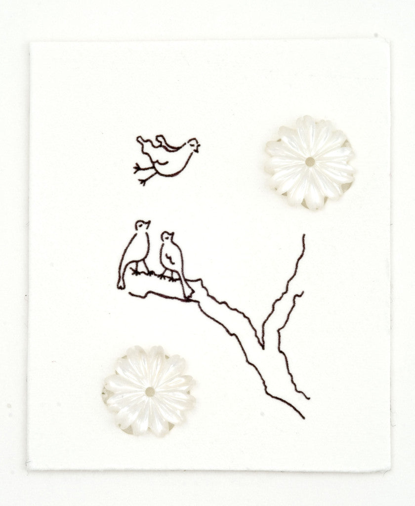 White Mother of pearl Flower earrings
