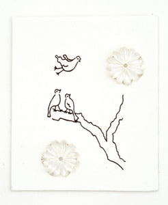 White Mother of pearl Flower earrings